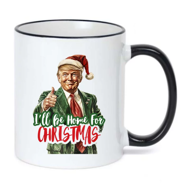 ILl Be Home For Christmas Santa Trump Xmas Pajamas Funny Black Color Changing Mug