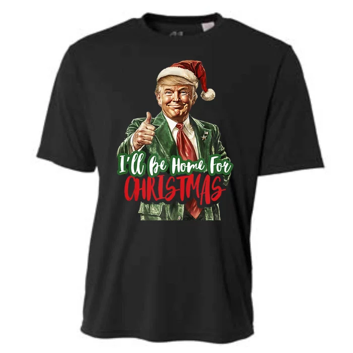 ILl Be Home For Christmas Santa Trump Xmas Pajamas Funny Cooling Performance Crew T-Shirt