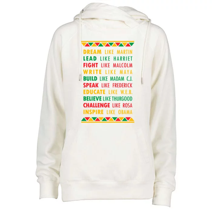 Inspirational Black History Leaders Gift Womens Funnel Neck Pullover Hood