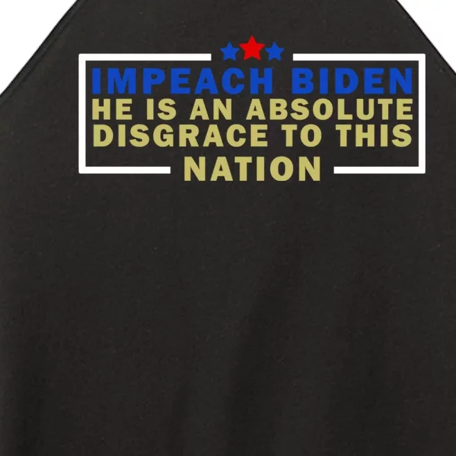 Impeach Biden He Is An Absolute Disgrace To This Nation Women’s Perfect Tri Rocker Tank