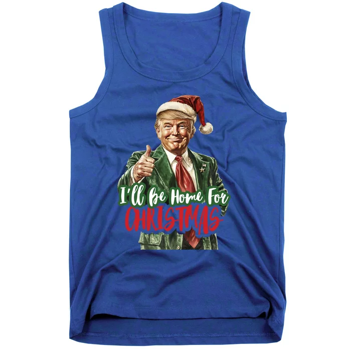 ILl Be Home For Christmas Santa Trump Xmas Pajamas Funny Funny Gift Tank Top