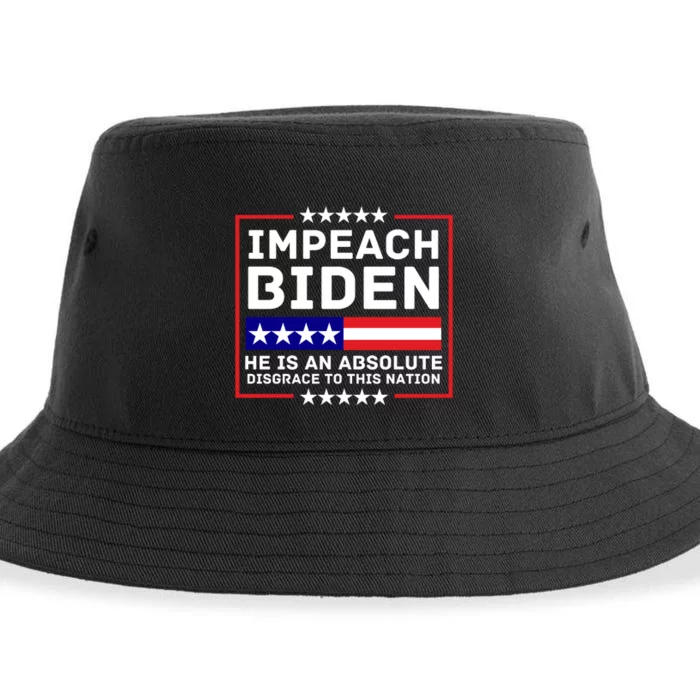 Impeach Biden He Is An Absolute Disgrace To This Nation Sustainable Bucket Hat