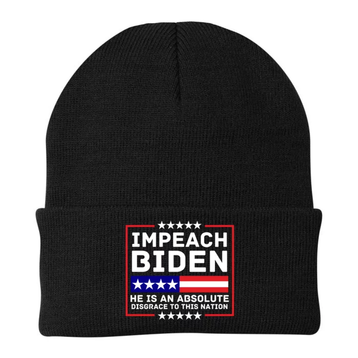 Impeach Biden He Is An Absolute Disgrace To This Nation Knit Cap Winter Beanie