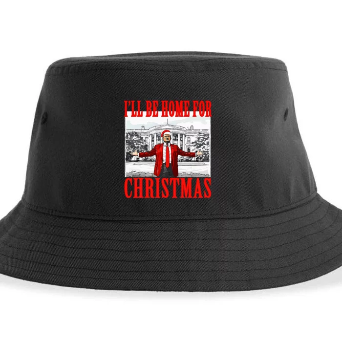 Ill Be Home For Christmas Funny Donald Trump Sustainable Bucket Hat