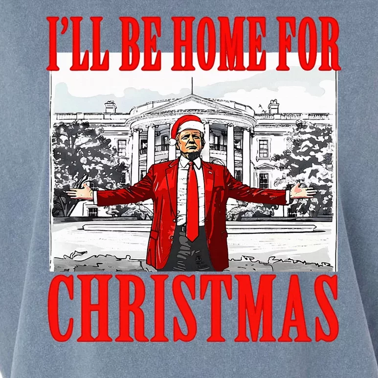 Ill Be Home For Christmas Funny Donald Trump Garment-Dyed Women's Muscle Tee