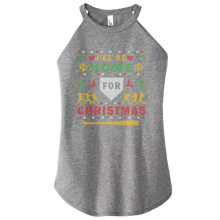 ILl Be Home Softball Ugly Christmas Sweater Party Gift Meaningful Gift Women’s Perfect Tri Rocker Tank