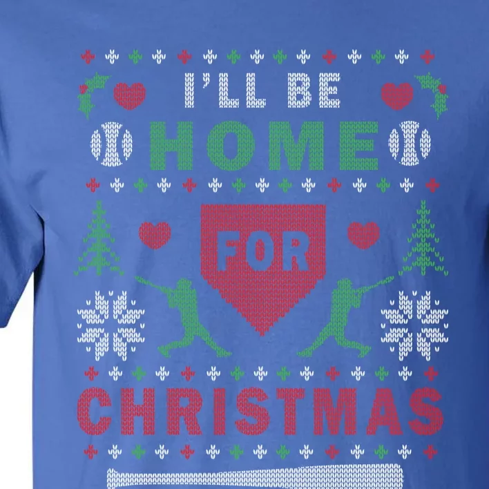 ILl Be Home For Christmas Baseball Ugly Christmas Gift Funny Gift Tall T-Shirt