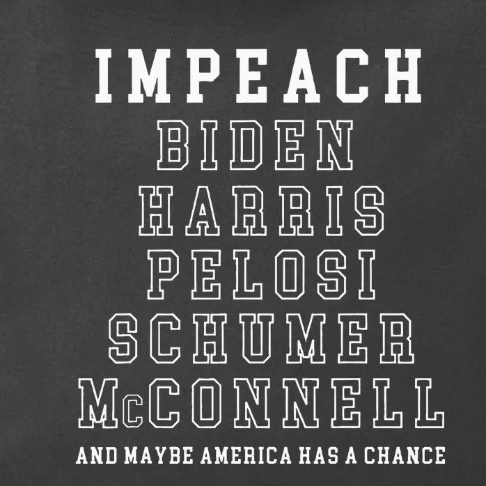 Impeach Biden Harris Pelosi Schumer Mcconnell Political Zip Tote Bag