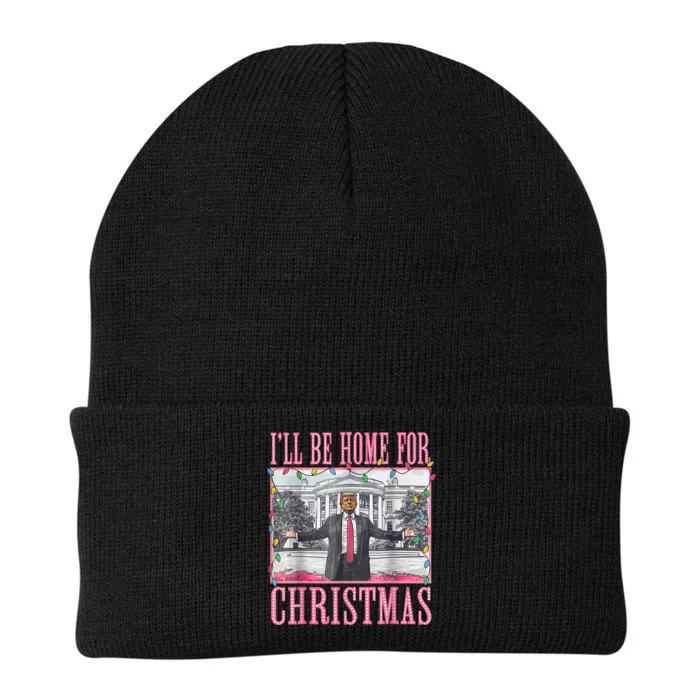 ILl Be Home For Christmas Santa Funny Trump Xmas Pajamas Knit Cap Winter Beanie