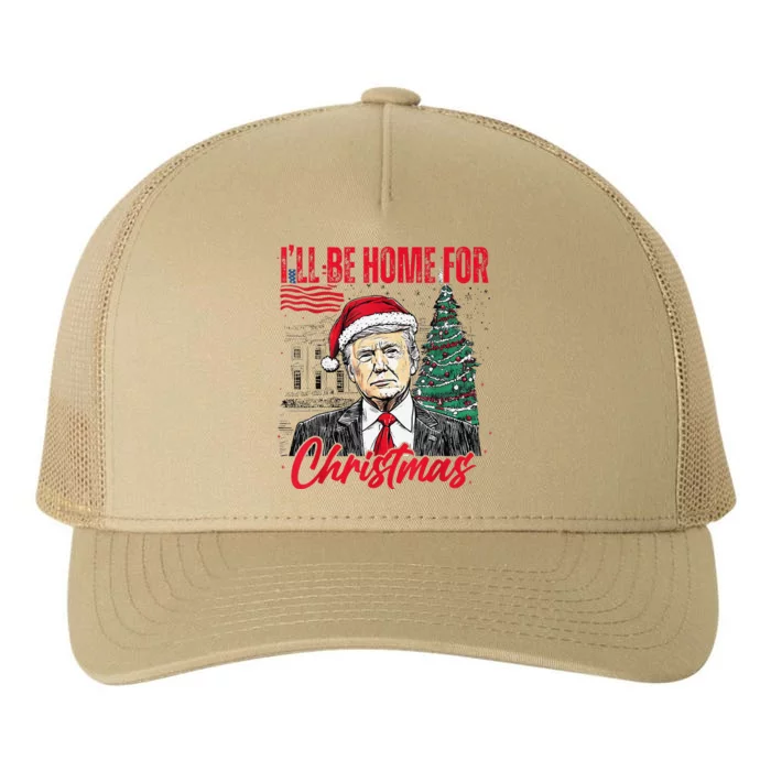 ILl Be Home For Christmas Funny Santa Trump Xmas Pajamas Yupoong Adult 5-Panel Trucker Hat