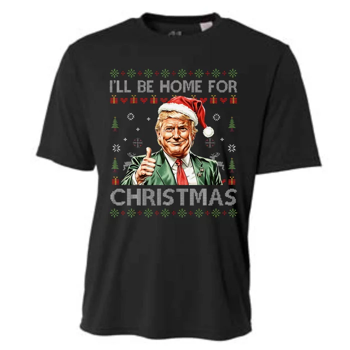 ILl Be Home For Christmas Funny Trump 2024 Ugly Christmas Cooling Performance Crew T-Shirt