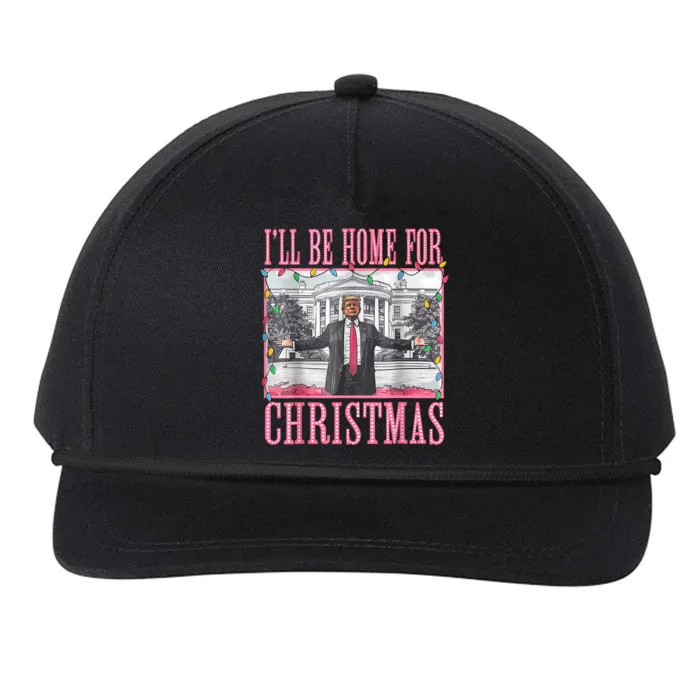 ILl Be Home For Christmas Santa Funny Trump Xmas Pajamas Snapback Five-Panel Rope Hat