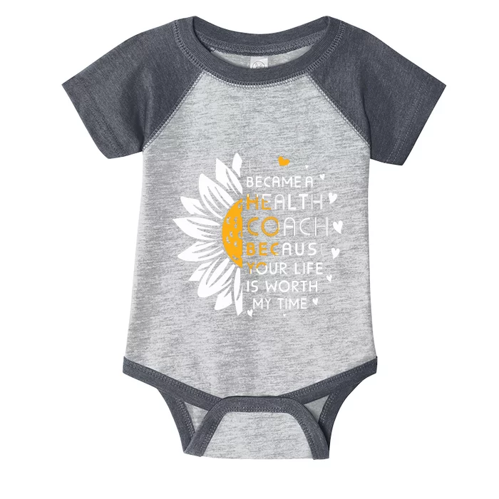 I Became Health Coach Because Your Life Is Worth My Time Infant Baby Jersey Bodysuit