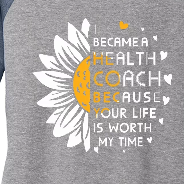 I Became Health Coach Because Your Life Is Worth My Time Women's Tri-Blend 3/4-Sleeve Raglan Shirt