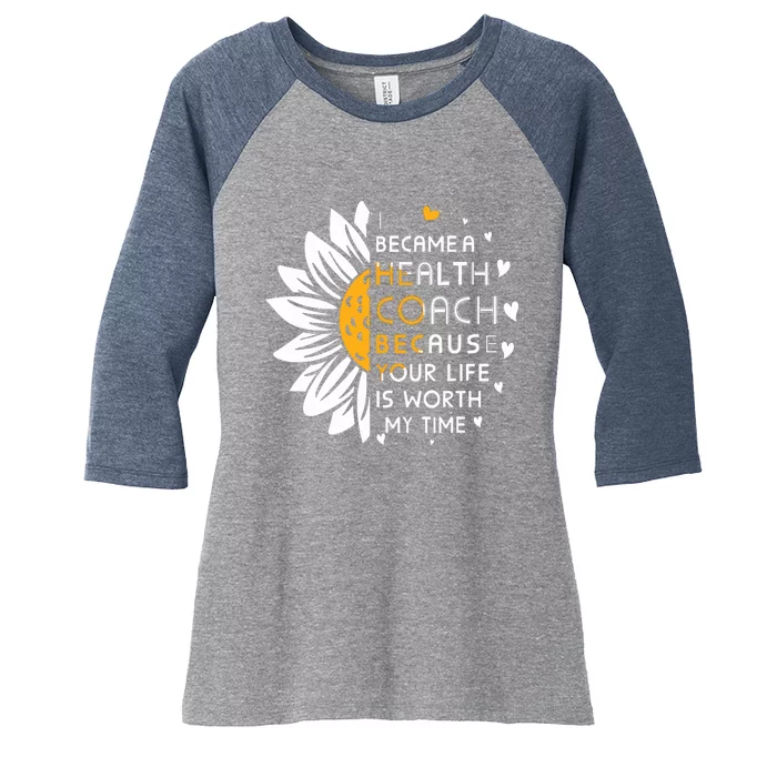 I Became Health Coach Because Your Life Is Worth My Time Women's Tri-Blend 3/4-Sleeve Raglan Shirt