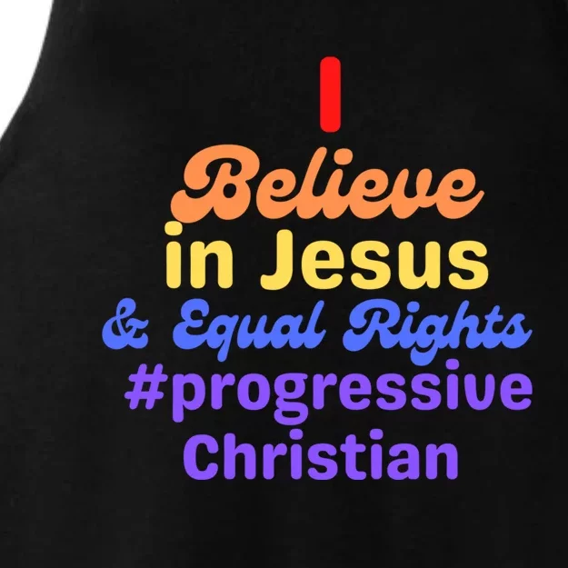 I Believe In Jesus And Equal Rights Gift Ladies Tri-Blend Wicking Tank