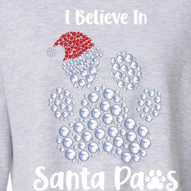 I Believe In Santa Paws Dog Lover Christmas Gift Cropped Pullover Crew