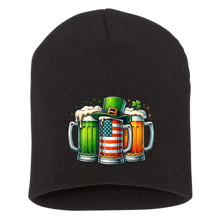 Irish Beer Ireland St Patricks Day Drinking Party Short Acrylic Beanie