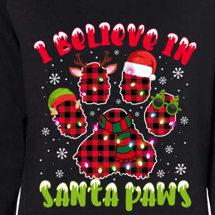 I Believe In Santa Paws Funny Dog Hat Christmas Xmas Gift Womens California Wash Sweatshirt