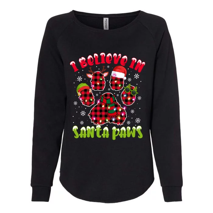 I Believe In Santa Paws Funny Dog Hat Christmas Xmas Gift Womens California Wash Sweatshirt