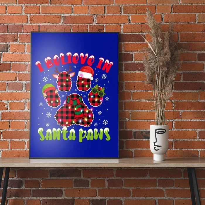 I Believe In Santa Paws Funny Dog Hat Christmas Xmas Gift Poster