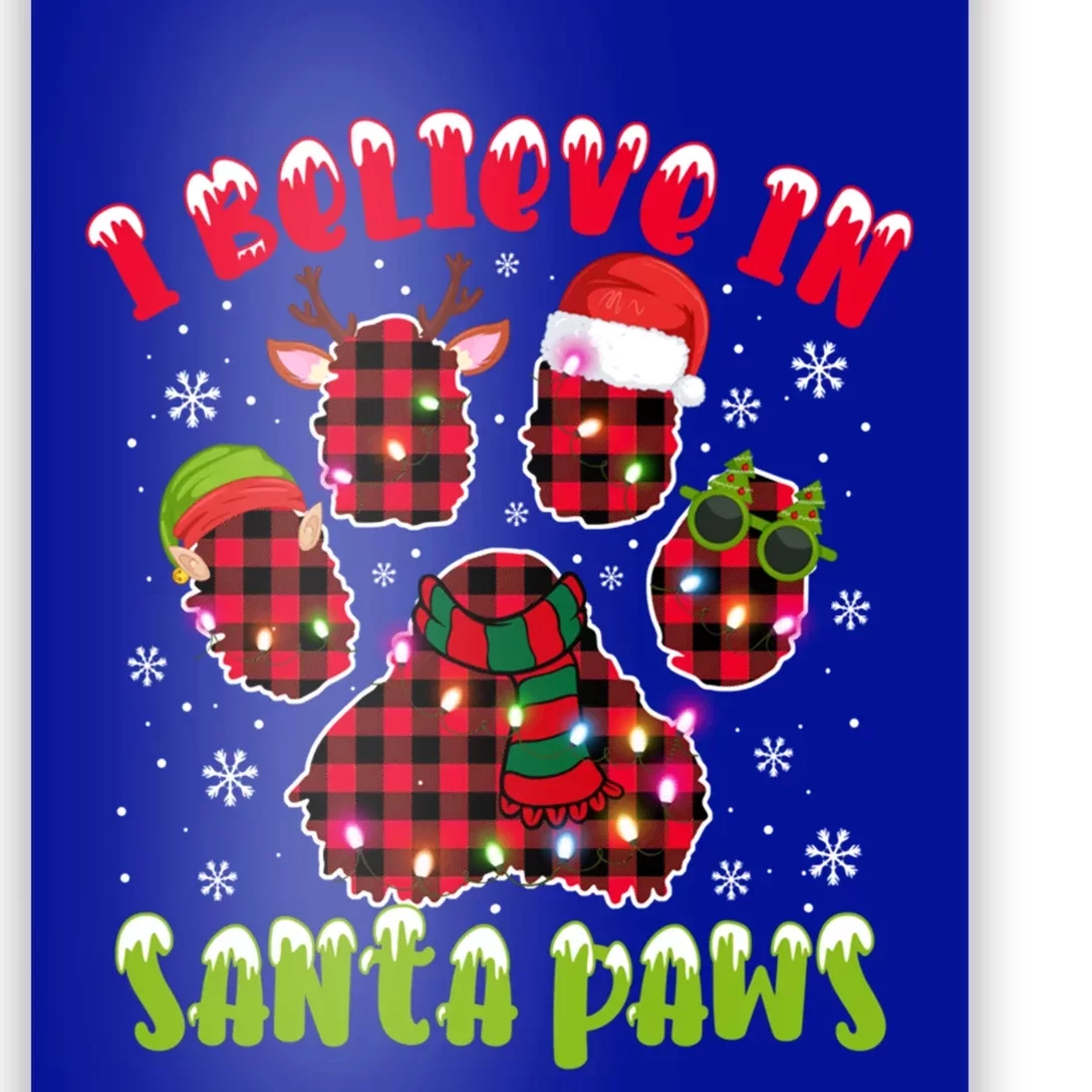 I Believe In Santa Paws Funny Dog Hat Christmas Xmas Gift Poster