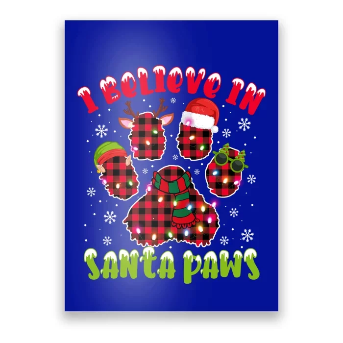 I Believe In Santa Paws Funny Dog Hat Christmas Xmas Gift Poster