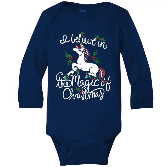 I Believe In The Magic Of Christmas Gift Baby Long Sleeve Bodysuit