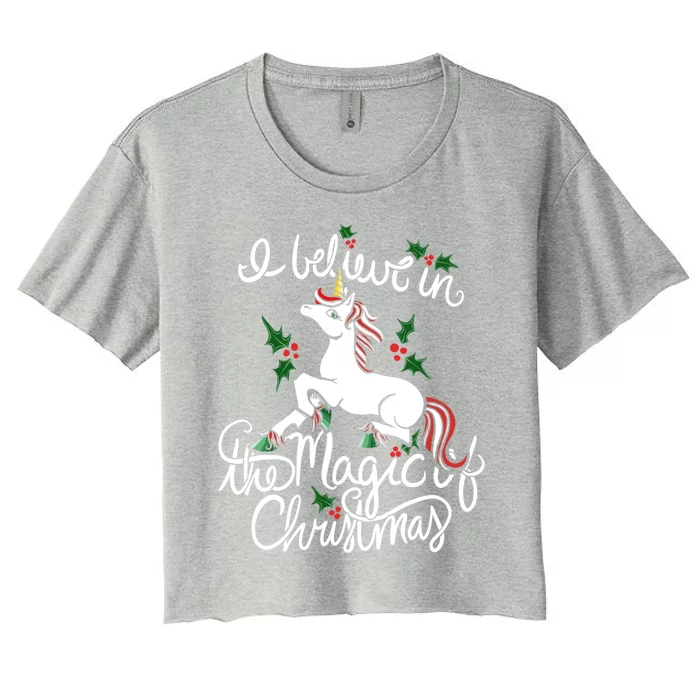 I Believe In The Magic Of Christmas Gift Women's Crop Top Tee