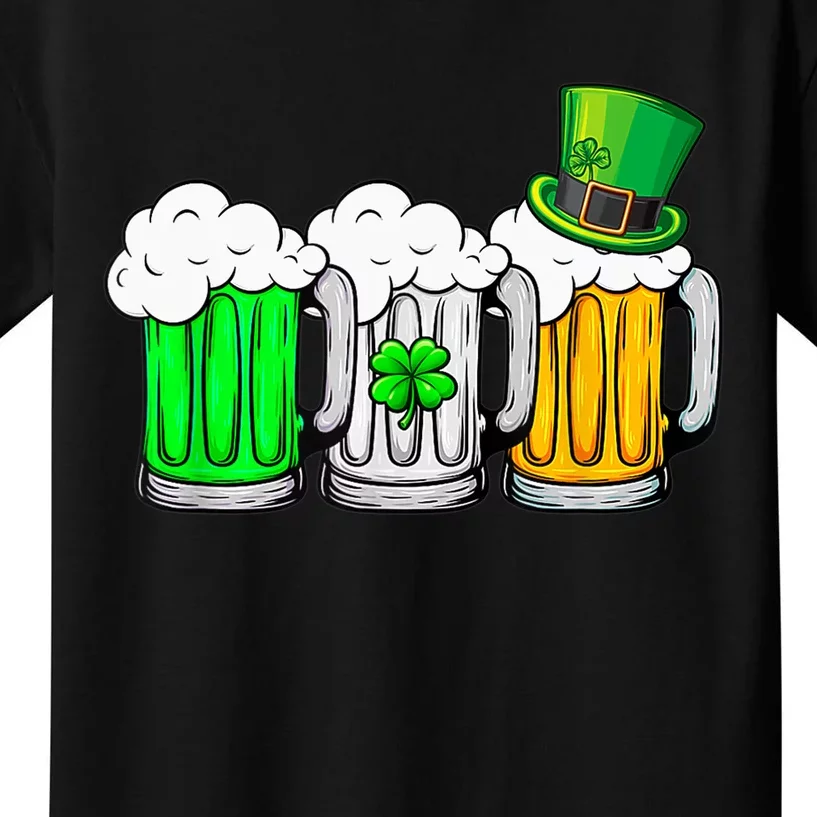 Irish Beer Ireland Flag St Pattys Day Outfit Kids T-Shirt