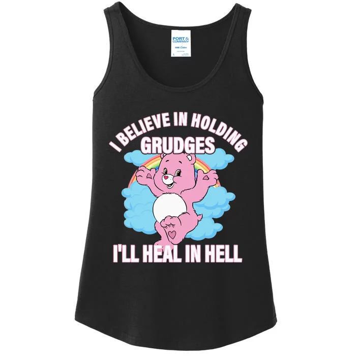 I Believe In Holding Grudges I’ll Heal In Hell Apparel Long Sleeve Ladies Essential Tank