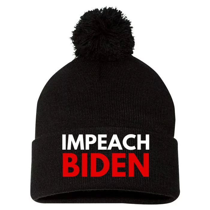 Impeach Biden Pom Pom 12in Knit Beanie