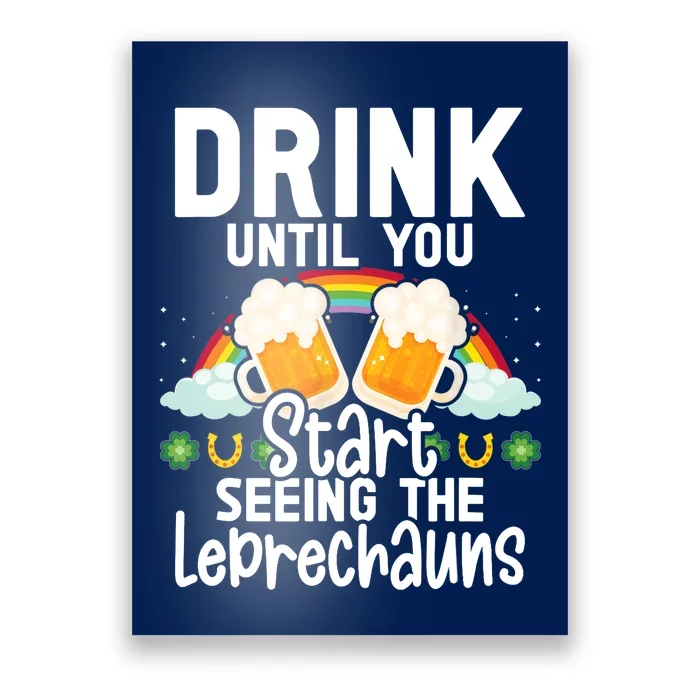 Irish Beer Ireland Flag St. Patricks Day Leprechau Poster