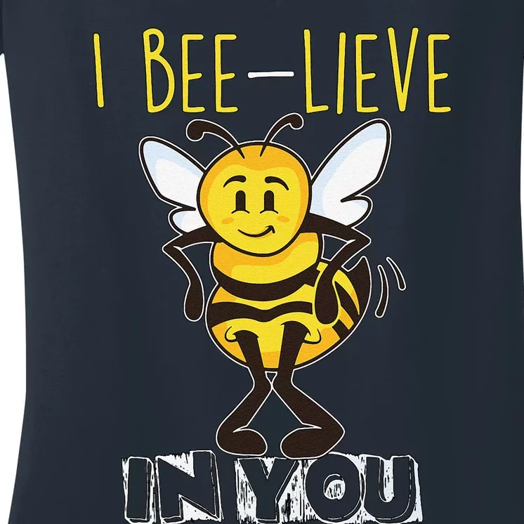 I Beelieve In You Teacher Testing Day Test Day Women's V-Neck T-Shirt