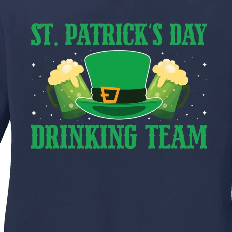 Irish Beer Ireland Flag St. Patricks Day Leprechau Ladies Long Sleeve Shirt