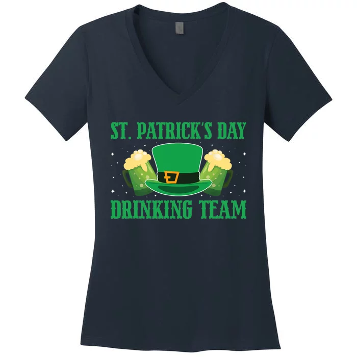 Irish Beer Ireland Flag St. Patricks Day Leprechau Women's V-Neck T-Shirt