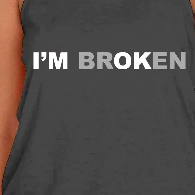 I'm Broken, I'm Ok Inspirational Women's Knotted Racerback Tank