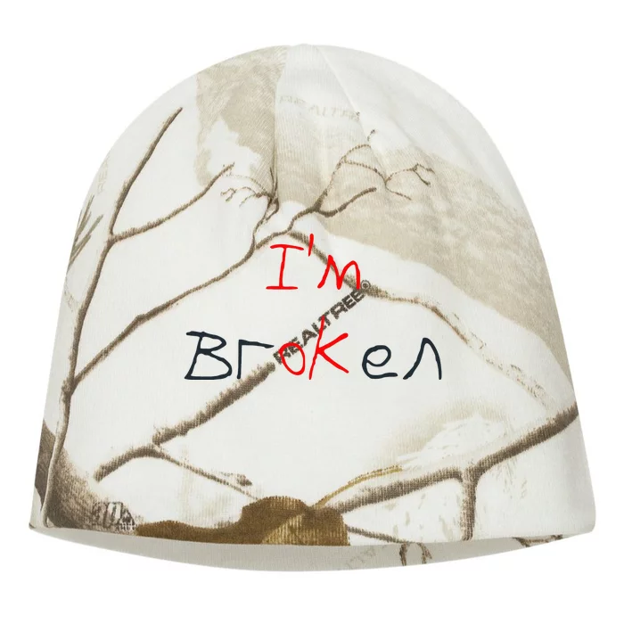 Im Broken Im Ok Broken Invisible Illness Tee Mental Health Kati - Camo Knit Beanie