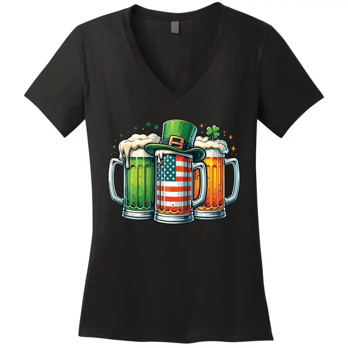 Irish Beer Ireland St Patricks Day Drinking Party Women's V-Neck T-Shirt