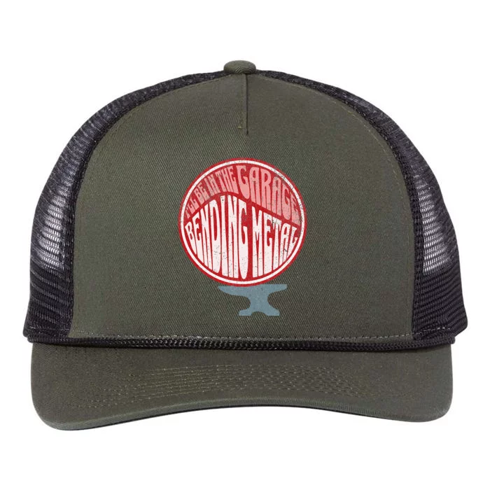 Ill Be In The Garage Bending Metal Shaping Forming Forging Retro Rope Trucker Hat Cap