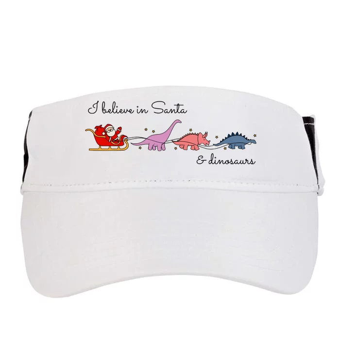 I Believe In Santa And Dinosaurs Christmas Xmas Holiday Adult Drive Performance Visor