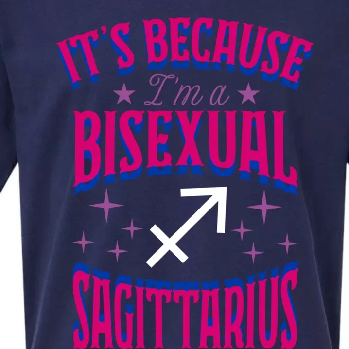 Its Because Im A Bisexual Sagittarius Zodiac Horoscope Gift Sueded Cloud Jersey T-Shirt