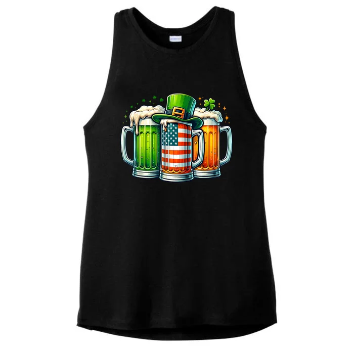 Irish Beer Ireland St Patricks Day Drinking Party Ladies Tri-Blend Wicking Tank