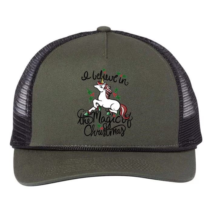 I Believe In The Magic Of Christmas Great Gift Retro Rope Trucker Hat Cap