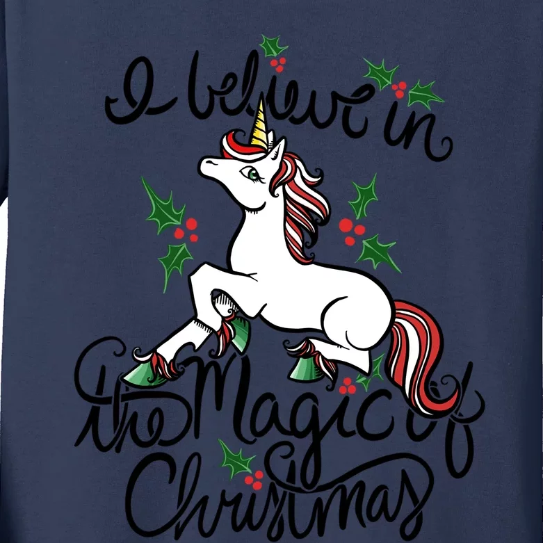 I Believe In The Magic Of Christmas Great Gift Kids Long Sleeve Shirt