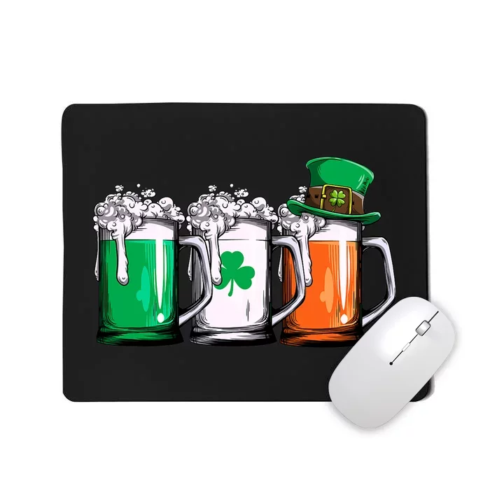 Irish Beer Ireland Flag St Patricks Day Men Women Leprechaun Mousepad