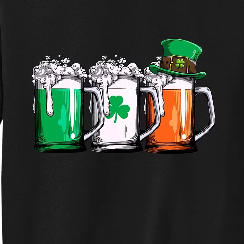 Irish Beer Ireland Flag St Patricks Day Men Women Leprechaun Tall Sweatshirt