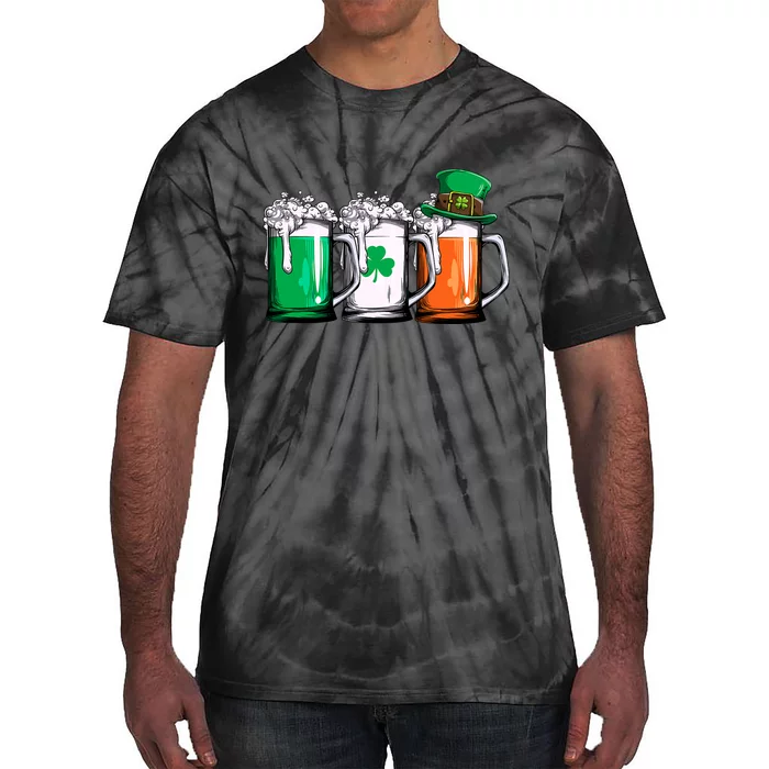 Irish Beer Ireland Flag St Patricks Day Men Women Leprechaun Tie-Dye T-Shirt