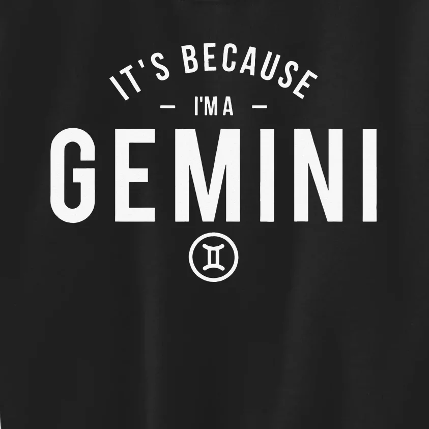 It's Because I'm A Gemini - Astrology Zodiac Sign Birthday Kids Sweatshirt