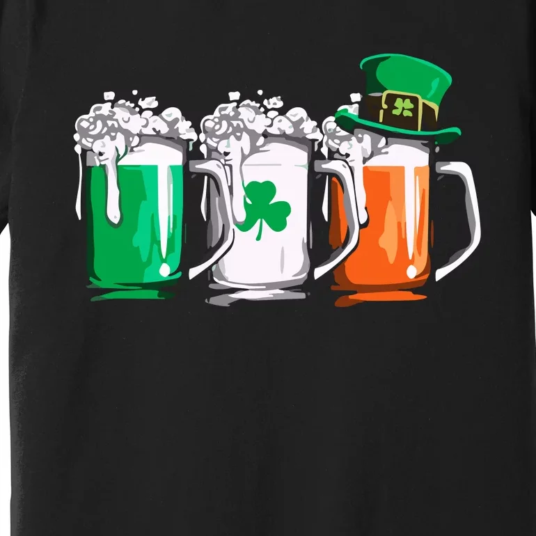 Irish Beer Ireland Flag St Patricks Day Leprechaun Premium T-Shirt